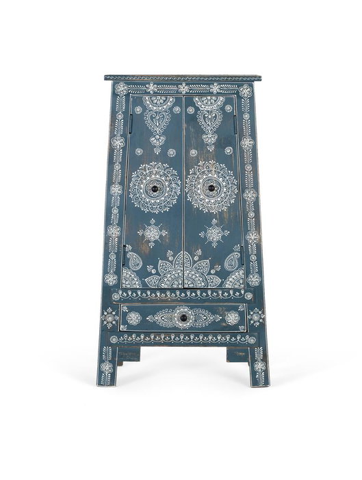 GINER Y COLOMER Meuble auxiliaire en bois de manguier et MDF Bleu et blanc